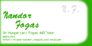 nandor fogas business card